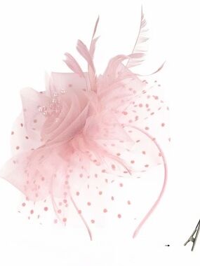 Dusty Rose Strapless Satin Cocktail Dress with Matching Gloves and Fascinator